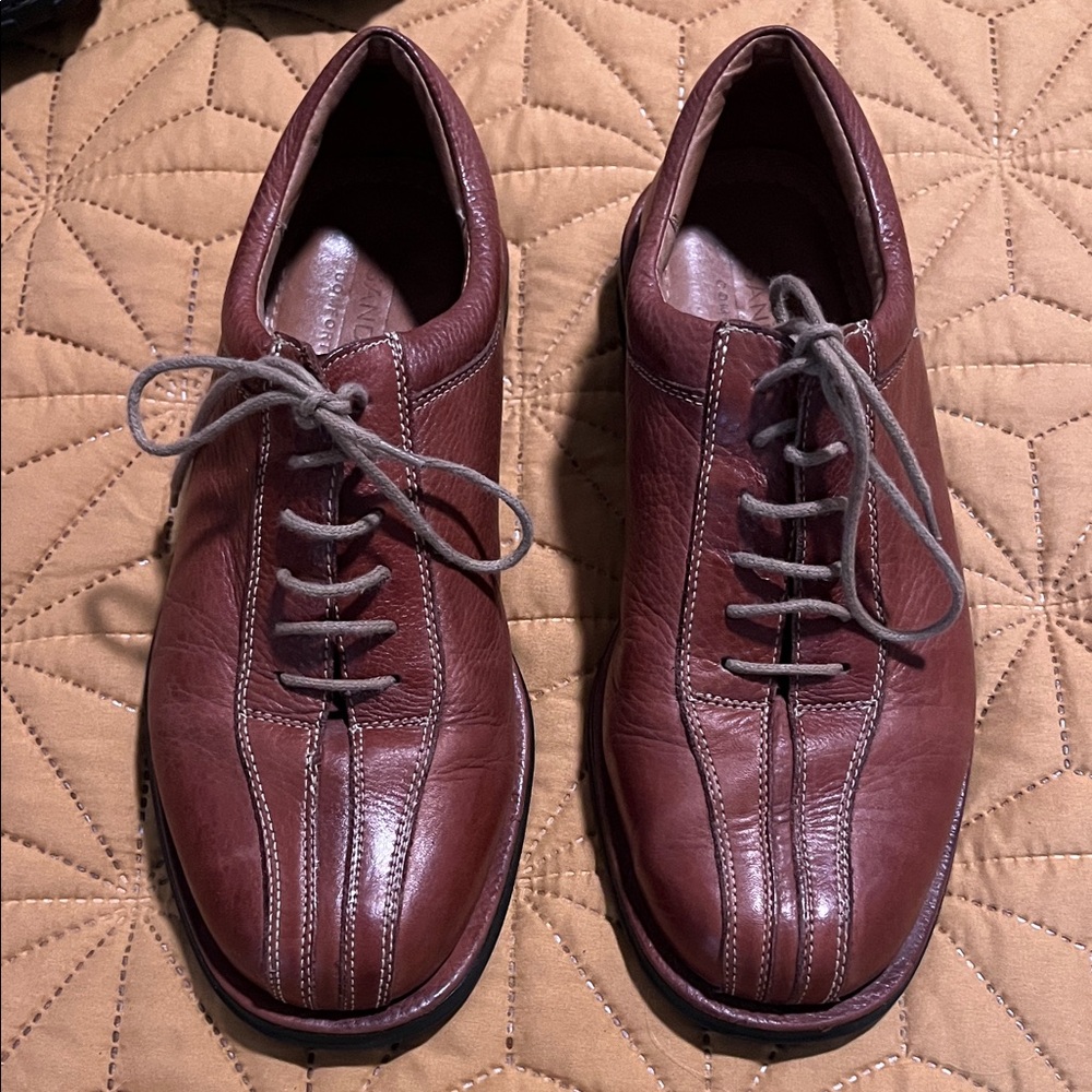 Sandro Men's Brown Leather lace up bowling style